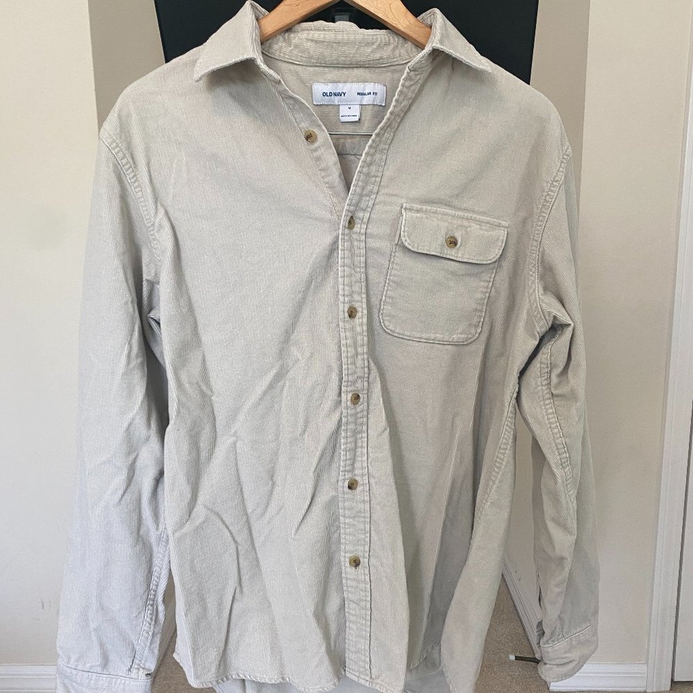 Old Navy Mens Tan Button Down Shirt - Size: Medium